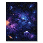 Deep Blue Purple Cosmic Dreamy Rug(Blue)