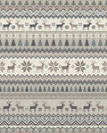 Cozy Nordic Reindeer Forest Stripes Rug