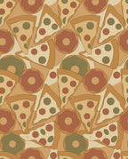 Retro Foodie Slice And Doughnut Collage Rug