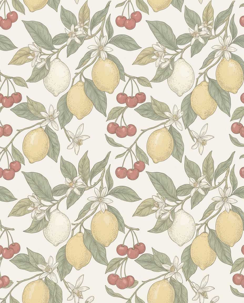 Yellow Lemon Cherry Blossom Branches Rug