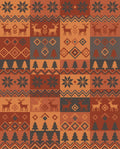 Rustic Autumn Deer Trees Stars Rug