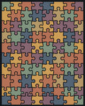 Colorful Puzzle Pieces Square Rug