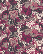 Bold Plum Floral Swirl Abstract Rug