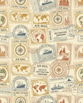 Vintage Travel Stamps World Explorer Rug