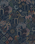 Dark Blue Mystical Arc Symbols Rug