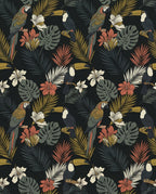 Exotic Macaws Toucans Tropical Foliage Rug