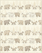 Woodland Bears and Foxes Scandinavian Scene Rug