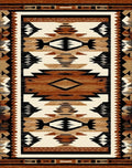 Rustic Terracotta Geometric Stepped Rug