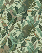 Tropical Parrots and Toucans Foliage Rug