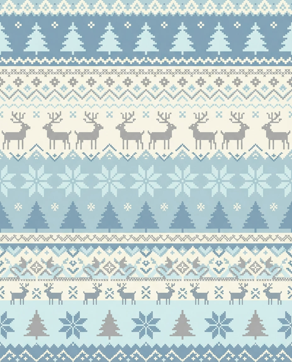 Winter Woodland Reindeer Fair Isle Rug