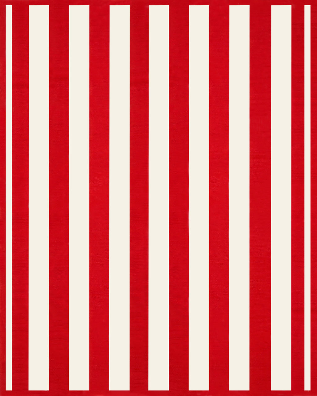 Bold Crimson and White Striped Rug