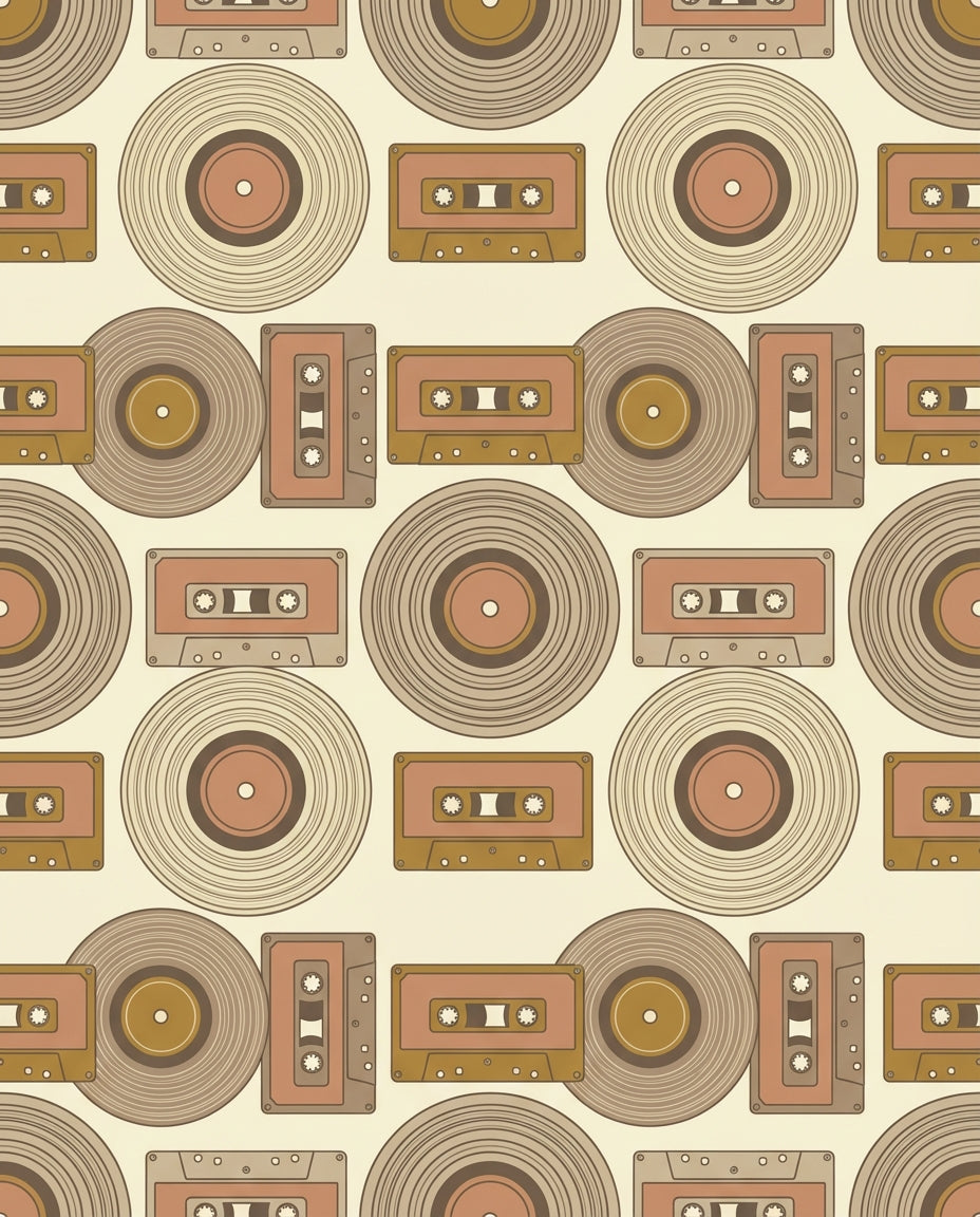 Retro Vinyl Cassette Repeat Rug