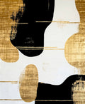Abstract Splatter Gold And Black Rug