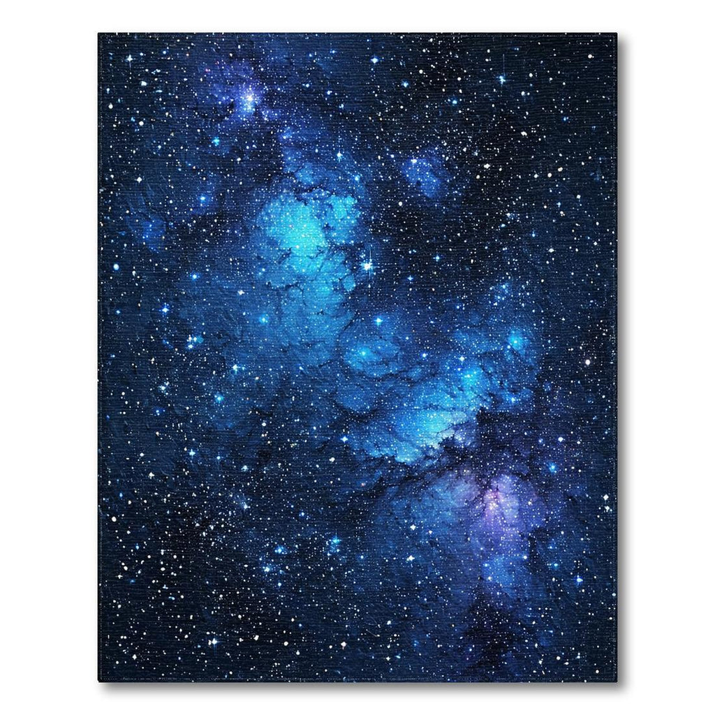 Dreamy Blue Starry Galaxy Rug(Blue)