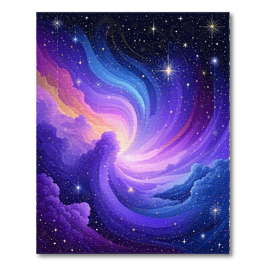 Dreamy Purple Blue Swirl Rug(Purple)