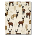 Earthy Deer Print Rustic Woodland Rug(Beige)