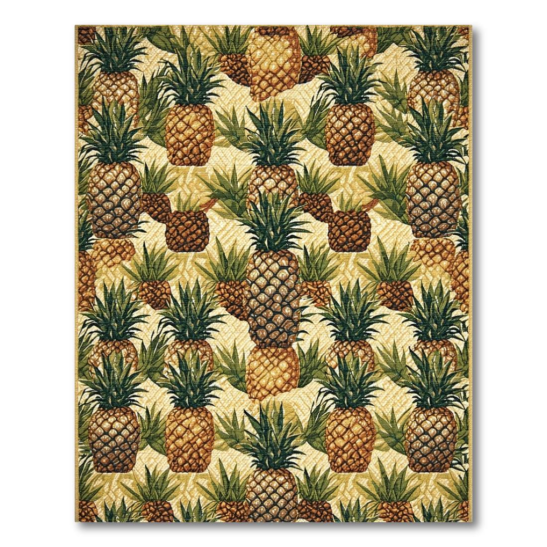 Earthy Pineapple Pattern Tropical Rug(Beige)