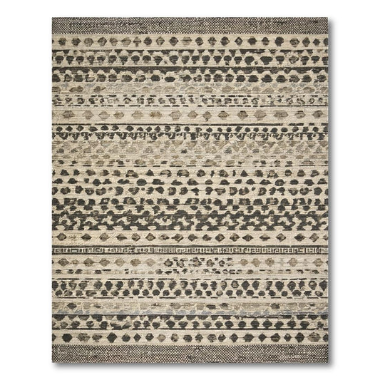 Earthy Tribal Striped Rug(Gray)