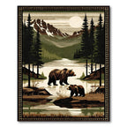Earthy Wilderness Landscape Tranquil Rug(Brown)
