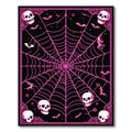 Edgy Pink Spiderweb Skull Rug(Black)