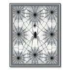 Eerie Black-and-white Spider Web Rug(Black)