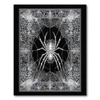 Eerie Black White Spider Web Rug(Black)