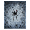 Eerie blue-gray spider web rug(Gray)