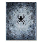 Eerie blue-gray spider web rug(Gray)