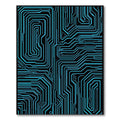 Electric Blue Circuit Board Futuristic Rug(Blue)