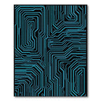 Electric Blue Circuit Board Futuristic Rug(Blue)