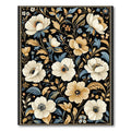 Elegant Black Floral Rug(Black)