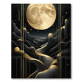 Elegant Black & Gold Celestial Pattern Rug