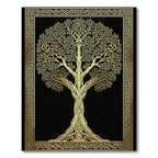 Elegant Black & Gold Celtic Tree Rug(Gold)