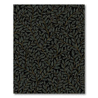 Elegant Black Gold Leaf Vine Rug(Black)