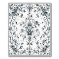 Elegant Black & White Floral Rug(Gray)