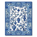 Elegant Blue-and-White Chinoiserie Rug(Blue)