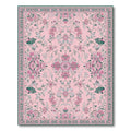 Elegant Pink Floral Rug(Pink)