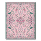 Elegant Pink Floral Rug(Pink)
