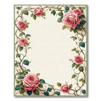Elegant Pink Rose Vine Rug(Beige)