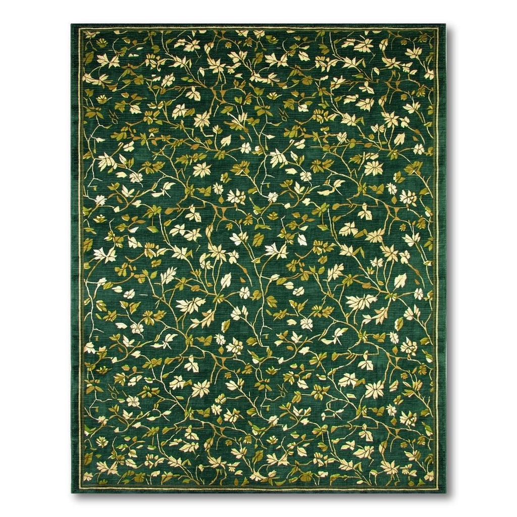 Emerald Floral Vine Tranquil Rug(Green)