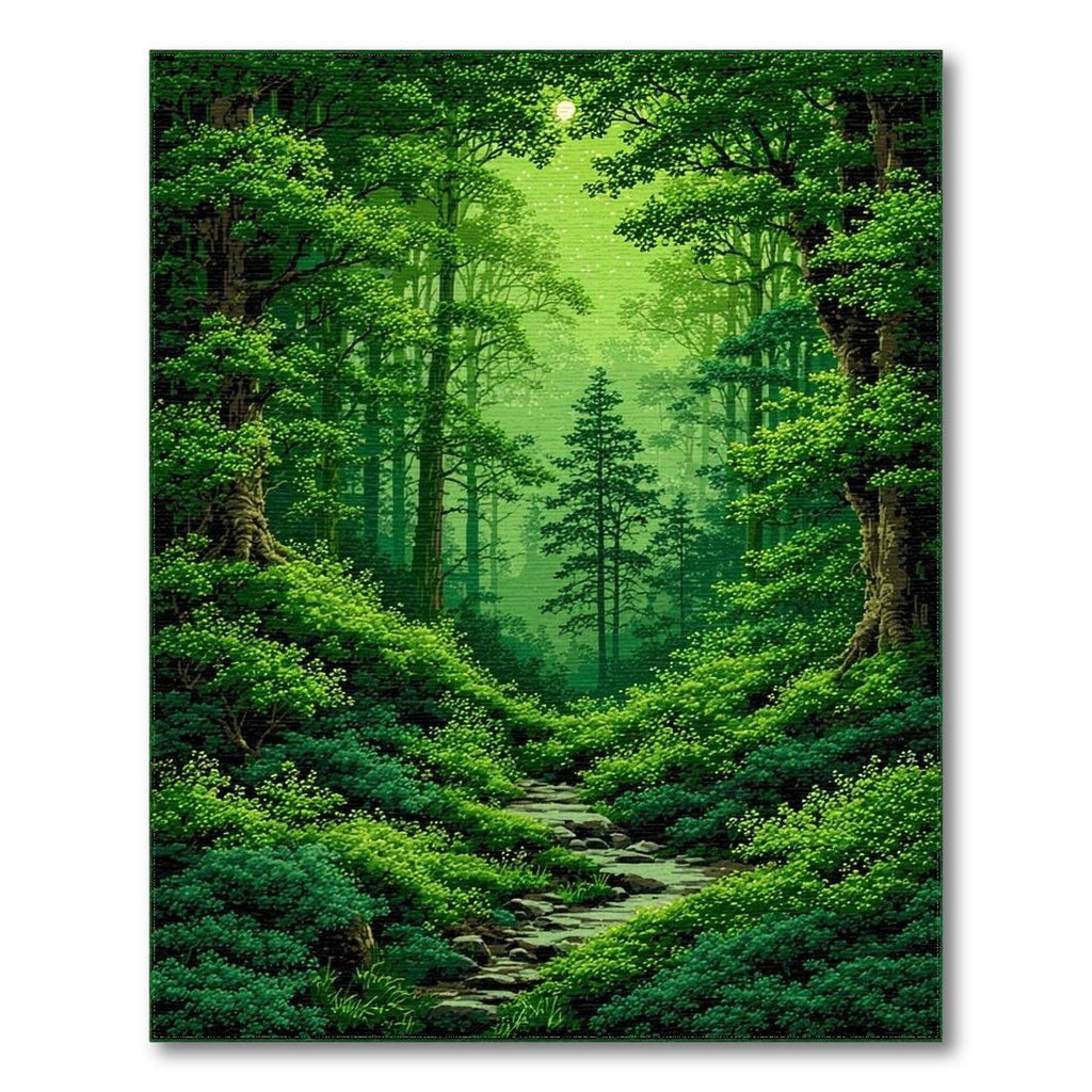 Emerald Forest Path Serene Rug(Green)