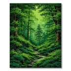 Emerald Forest Path Serene Rug(Green)