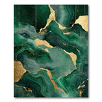 Emerald Gold Flowing Elegant Rug