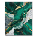 Emerald Green Abstract Marbled Luxury Rug