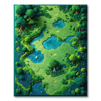 Emerald & Teal Tranquil Forest River Rug(Green)