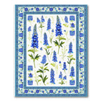 Fresh Blue Botanical Rug(Blue)