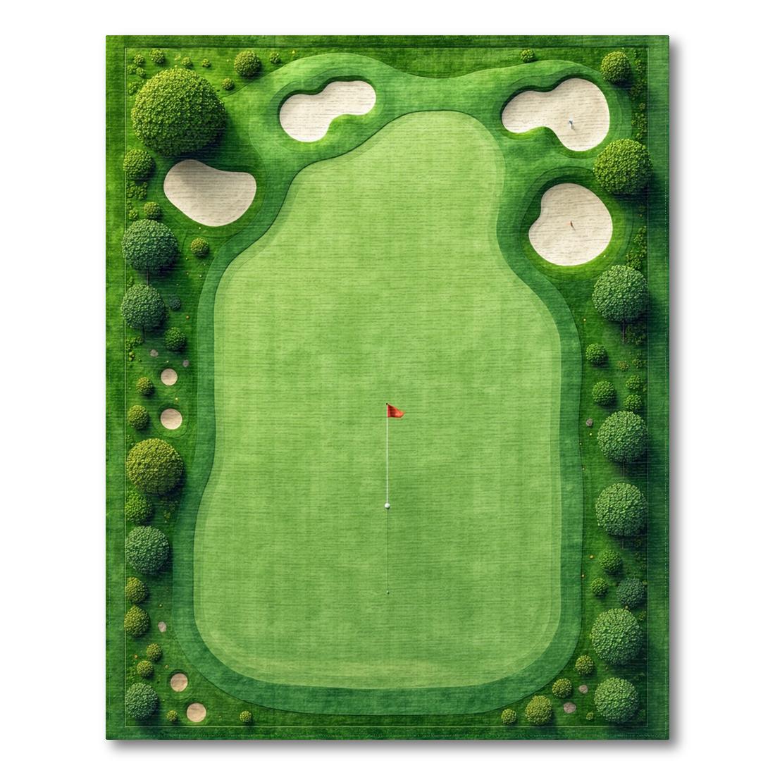 Fresh Green Golf Course Pattern Rug