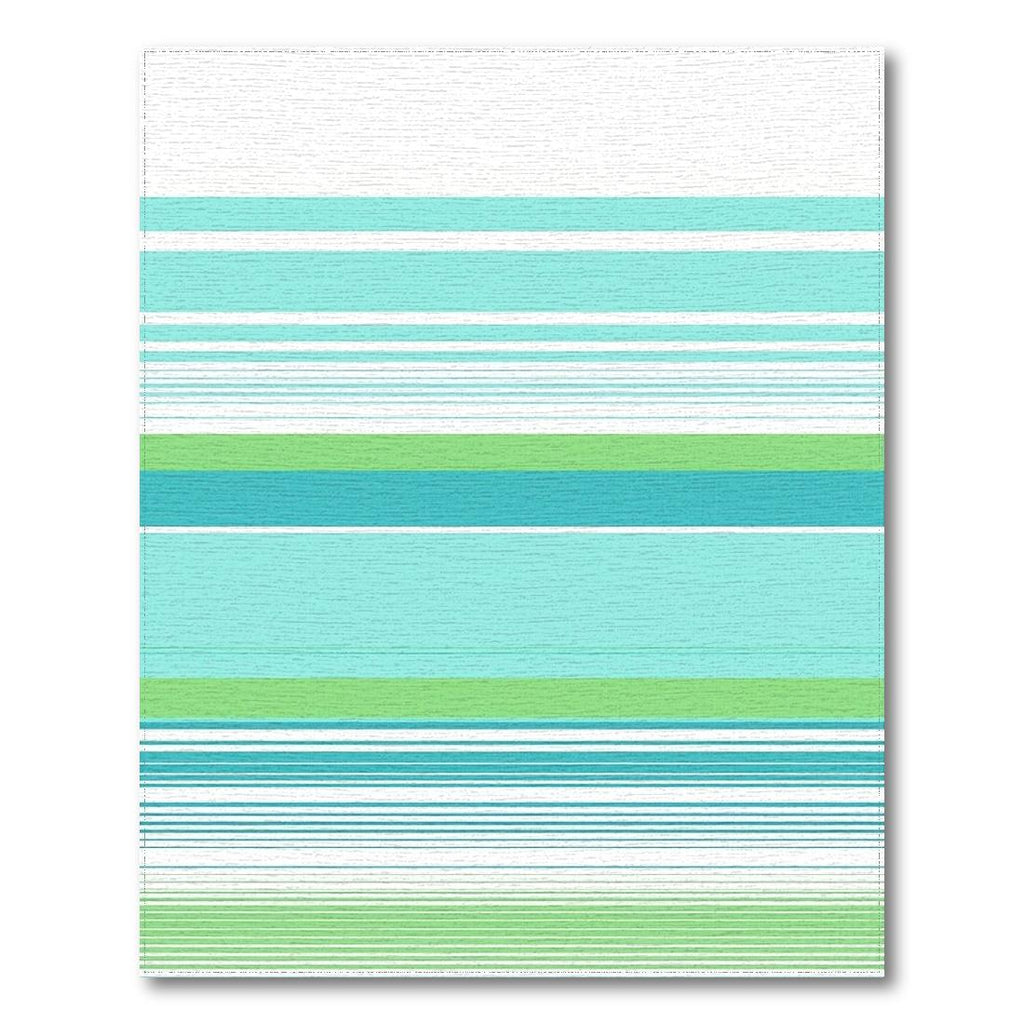 Fresh Teal-Green Striped Rug