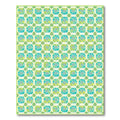 Fresh Teal Lime Floral Grid Rug(Teal)