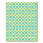 Fresh Teal Lime Floral Grid Rug(Teal)
